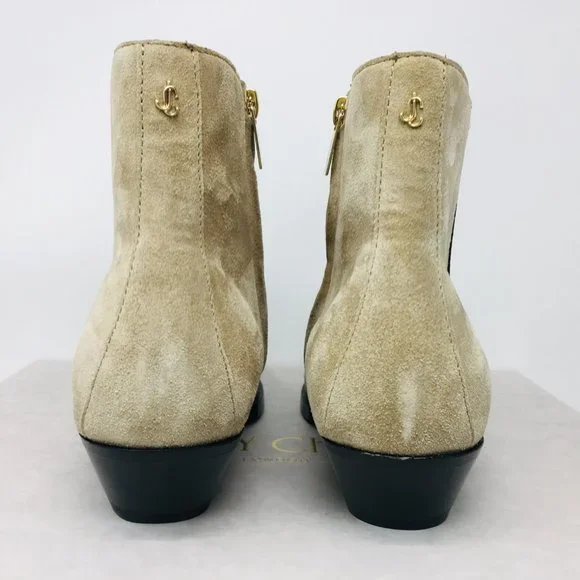 Jimmy Choo Women’s Jun / F Suede Stucco / Black Bootie Size 7 M (Medium)